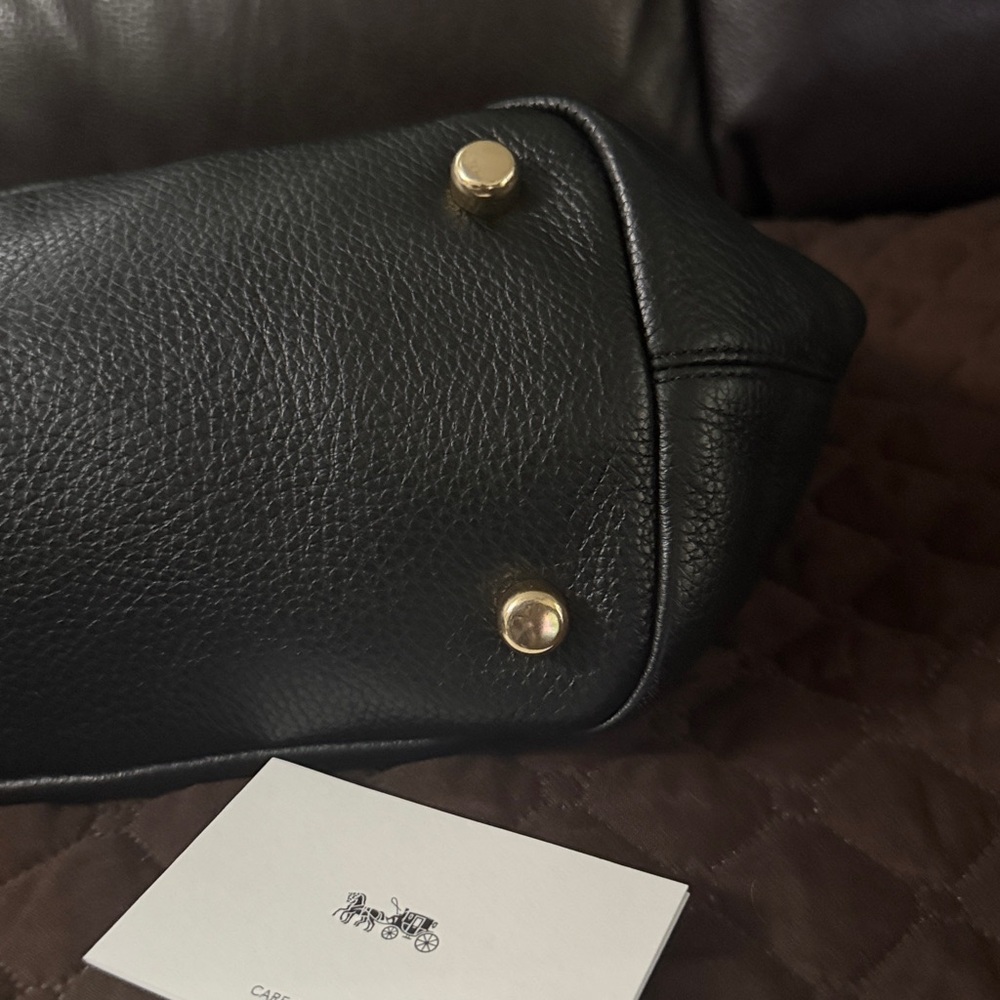 Coach Black Leather F30565 2-Way Tote Bag - Picture 12 of 15